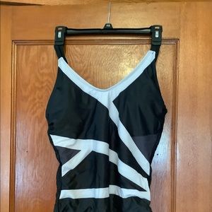Black and white one piece swimsuit Large